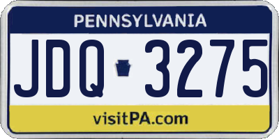 PA license plate JDQ3275