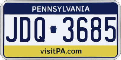 PA license plate JDQ3685