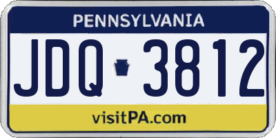 PA license plate JDQ3812