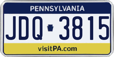 PA license plate JDQ3815
