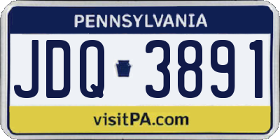 PA license plate JDQ3891