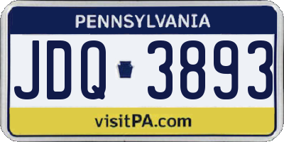 PA license plate JDQ3893