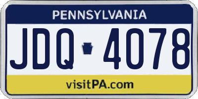 PA license plate JDQ4078