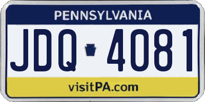 PA license plate JDQ4081