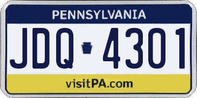 PA license plate JDQ4301