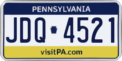 PA license plate JDQ4521