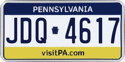 PA license plate JDQ4617