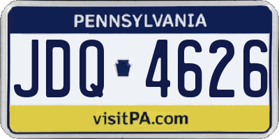 PA license plate JDQ4626
