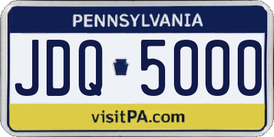 PA license plate JDQ5000