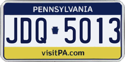 PA license plate JDQ5013