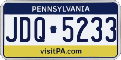 PA license plate JDQ5233