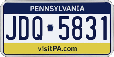 PA license plate JDQ5831