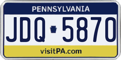 PA license plate JDQ5870