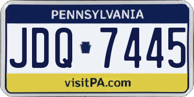 PA license plate JDQ7445