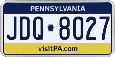 PA license plate JDQ8027