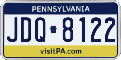 PA license plate JDQ8122