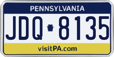 PA license plate JDQ8135