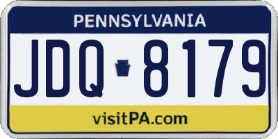PA license plate JDQ8179