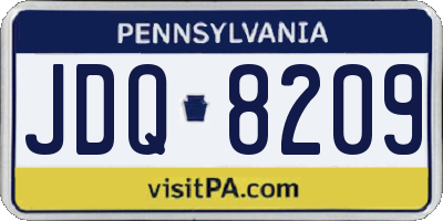 PA license plate JDQ8209