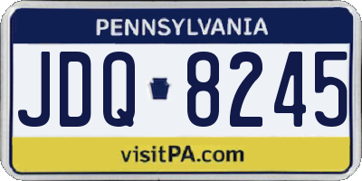 PA license plate JDQ8245