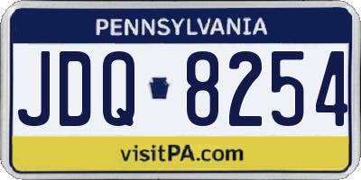 PA license plate JDQ8254