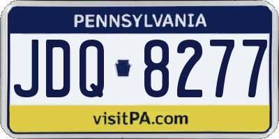 PA license plate JDQ8277
