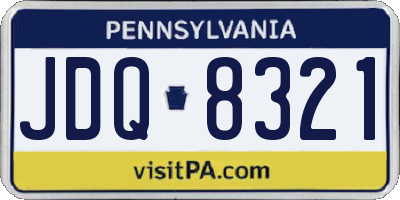 PA license plate JDQ8321