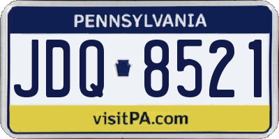 PA license plate JDQ8521