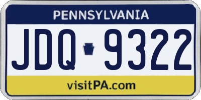 PA license plate JDQ9322