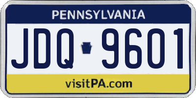 PA license plate JDQ9601