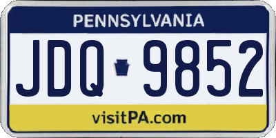 PA license plate JDQ9852