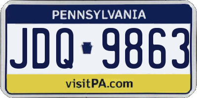 PA license plate JDQ9863