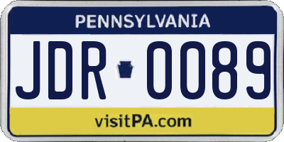 PA license plate JDR0089