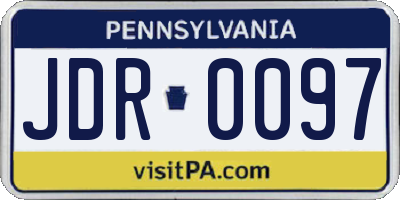 PA license plate JDR0097