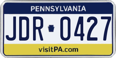 PA license plate JDR0427