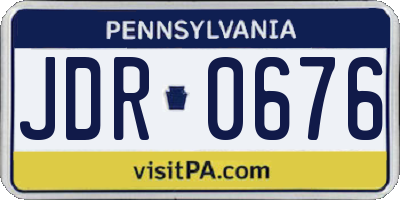 PA license plate JDR0676