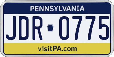 PA license plate JDR0775