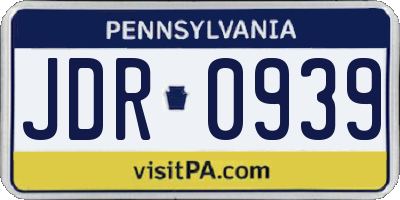 PA license plate JDR0939