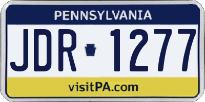 PA license plate JDR1277