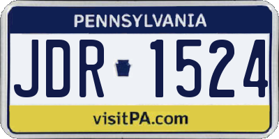 PA license plate JDR1524