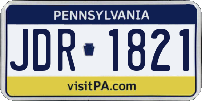 PA license plate JDR1821