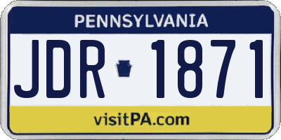 PA license plate JDR1871
