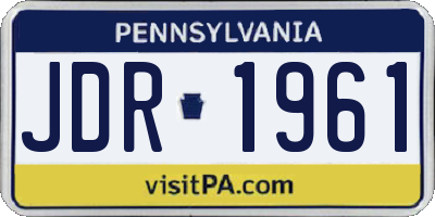 PA license plate JDR1961