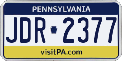 PA license plate JDR2377
