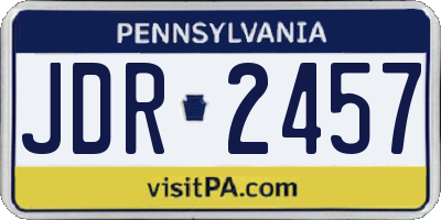 PA license plate JDR2457