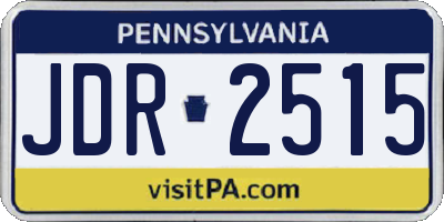 PA license plate JDR2515