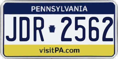 PA license plate JDR2562