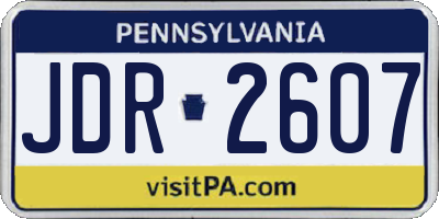 PA license plate JDR2607