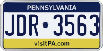 PA license plate JDR3563