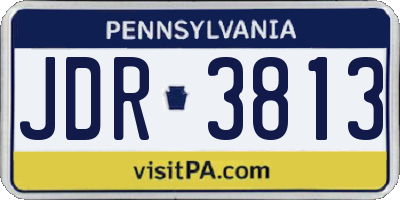 PA license plate JDR3813